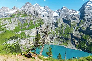 Kandersteg Prints: Oeschinensee lake, Kandersteg, Berner Oberland, Switzerland