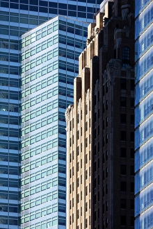 Office Buildings Prints: Detail of office buildings, Downtown Manhattan, New York City, New York, USA