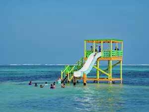 Cayo Ambergris Prints: Offshore slide in San Pedro Town, Ambergris Caye, Belize District, Belize