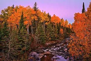 Taiga Prints: O'Hanley River at dawn Highway 304 near Manigotogan, Manitoba, Canada