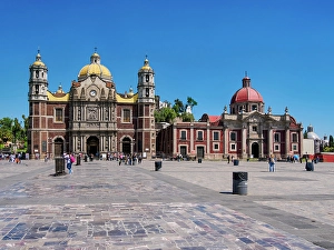 Atrium Prints: Old Basilica of Guadalupe, Plaza de las Americas, Villa de Guadalupe, Mexico City, Mexico