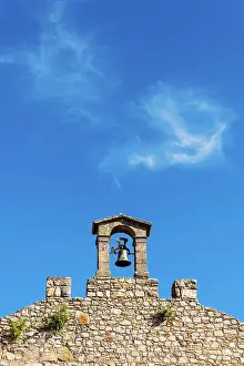 Bell Prints: Old bell on top of the stone wall in Castillo de Trujillo (Trujillo Castle)