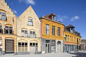 Nord Prints: Old Buildings in Lion d Or Square, Lille, France