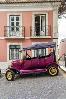 An old car in Lisbon, Portugal, Europe