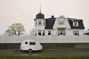 Oslo Prints: Old caravan at Bygdoy. Oslo, Norway