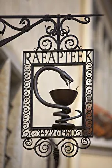 Tallinn Prints: Old Chemist Sign, Tallinn, Estonia