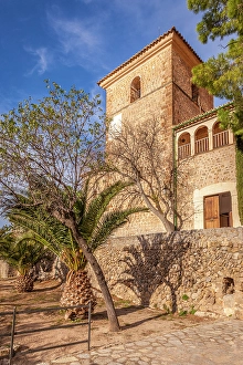 Deia Prints: Old church in Deia in the Serra de Tramuntana, Mallorca, Balearic Islands, Spain
