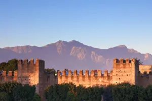 City Wall Prints: Old City Wall With Anti Atlas Mountain Range In The Background, Taroudant, Morocco