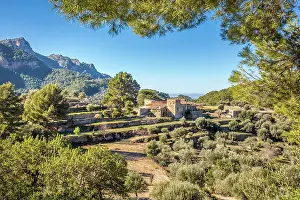 Terraces Prints: Old country estate near the mountain village of Estellencs