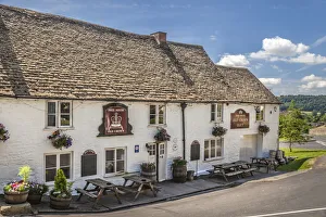 Cotswolds Prints: The Old Crown Inn in Uley, Cotswolds, Gloucestershire, England