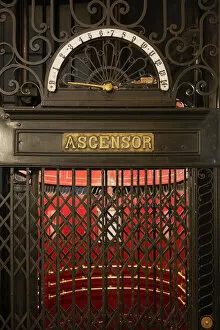 Elevator Collection: The old elevator of the Palacio Barolo building, Monserrat, Buenos Aires, Argentina. (PR)
