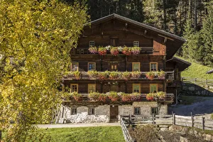 Mountain Farm Prints: Old farm in Winkeltal valley, Auservillgraten, Villgraten valley, East Tyrol, Austria