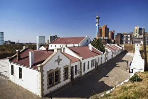 Images Dated 28th September 2010: Old Fort in Constitution Hill with Telkom Tower in background, Johannesburg, Gauteng