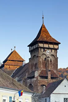 Old fortified Saxon church nr. Medias, Transylvania, Romania