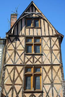 Indre Et Loire Collection: Old half-timbered and brick house, Tours, Indre-et-Loire, Centre, France