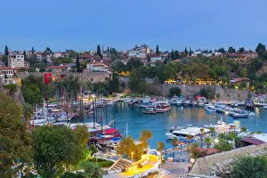 Images Dated 19th November 2019: Old Harbour at Dusk, Kaleici, Antalya, Turkey