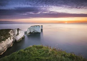 Old Harry Rocks, Ballard Down, Jurassic Coast, Isle of Purbeck, Dorset, England, UK