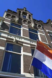 Old Houses Prints: Old houses on Markt square, Delft, Holland