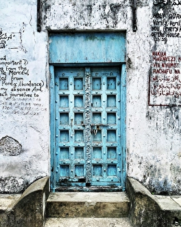 Stone Town Prints: Old Indian-style Gujarati wooden door, Stonetown, Zanzibar, Tanzania