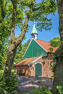 Spiekeroog Prints: Old island church in the village center of Spiekeroog