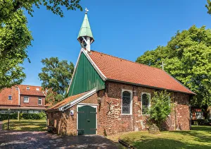 Spiekeroog Prints: Old island church in the village center of Spiekeroog