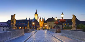 Old Main Bridge at dawn, Wurzburg, Bavaria, Germany