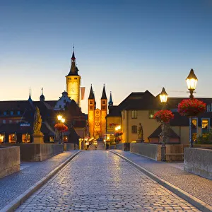 Old Main Bridge at dawn, Wurzburg, Bavaria, Germany