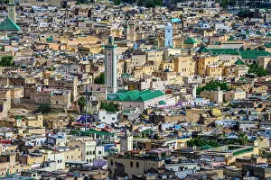 City Centre Prints: The old medina from a high viewpoint, Fes, Morocco