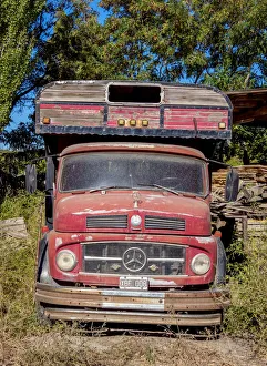 Revival Prints: Old Mercedes Car, Gaiman, The Welsh Settlement, Chubut Province, Patagonia, Argentina