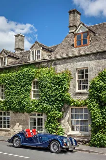 Vintage Prints: Old MG at Bournton-on-the-Water, Cotswolds, Gloucestershir, England