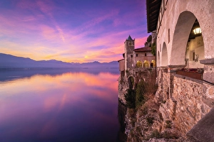 Lake District Prints: The old monastery of Santa Caterina del Sasso Ballaro