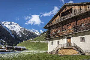 Traditionally Prints: Old mountain farm in Innervillgraten, Villgratental, East Tyrol, Tyrol, Austriawooden