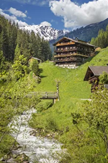 Mountain Farm Prints: Old mountain farm in the rear Villgratental, Osttirol, Tirol, Austria