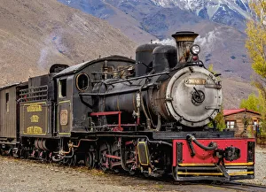 Locomotive Prints: Old Patagonian Express La Trochita, steam train, Nahuel Pan Train Station, Chubut