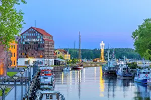 Esplanade Prints: The Old Port Area of Klaipeda at Dusk, Klaipeda, Lithuania