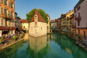 Annecy Prints: The Old Prison on Thiou Canal, Annecy, Haute-Savoie, France