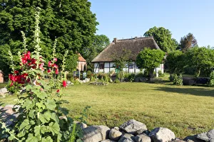 East Germany Prints: Old school house in Middelhagen