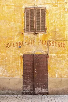 Window Gallery: Old Signage for a Bakery and Pastry Shop, Cassis, Provence-Alpes-Cote d'Azur, France