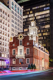 Government Prints: Old State House in Downtown Boston The building