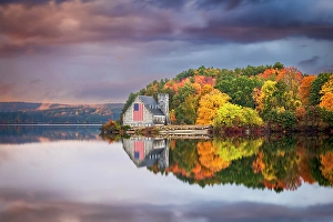 Flag Prints: Old Stone Church in West Boylston