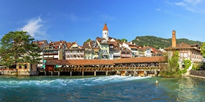 Thun Prints: Old Town and Aare River, Thun, Canton of Bern, Switzerland