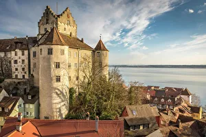 Meersburg Prints: Old town and castle of Meersburg on Lake Constance, Baden-Wurttemberg, Germany