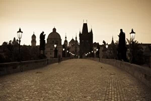 Images Dated 24th August 2007: Old Town & Charles Bridge at Dawn, Prague, Czech Republic