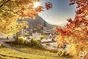 Vineyards Collection: Old town of Chur in autumn. Chur, Canton of Graubunden, Switzerland