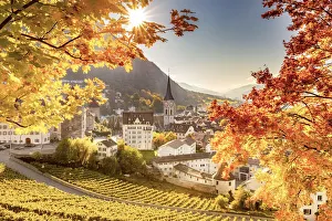 Orange Gallery: Old town of Chur in autumn. Chur, Canton of Graubunden, Switzerland