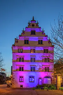 Grand Est Prints: Old town of Colmar at dusk, Alsace, Alsace Wine Road, Haut-Rhin, Grand Est, France