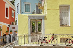 Painted Prints: Old town, Gialos, Symi Island, Dodecanese Islands, Greece