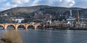 Images Dated 17th January 2017: Old town of Heidelberg in winter alongside the Neckar river, Baden-Wurttemberg, Germany