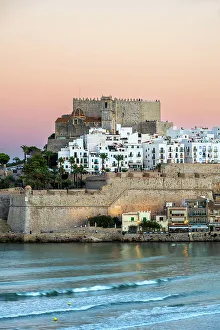 Old town and Knights Templar castle, Peniscola, Valencian Community, Spain