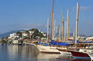 Images Dated 12th April 2011: Old Town and Marina in Marmaris, Aegean, Turquoise Coast, Turkey